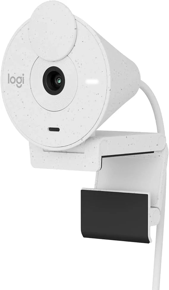 Logitech Brio 300 Full HD Webcam with Privacy Shutter, Noise Reduction Microphone, USB-C, Ceritified for Zoom, Microsoft Teams, Google Meet, Auto Light Correction - Off-white - eBuy UAE